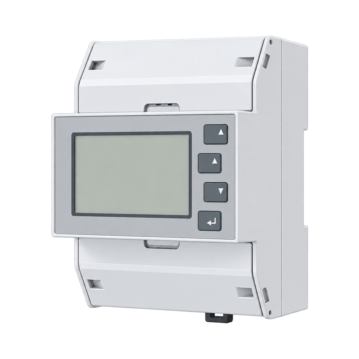 CAD-style illustration of an Eastron SDM630-Modbus V2 DIN-rail energy meter
