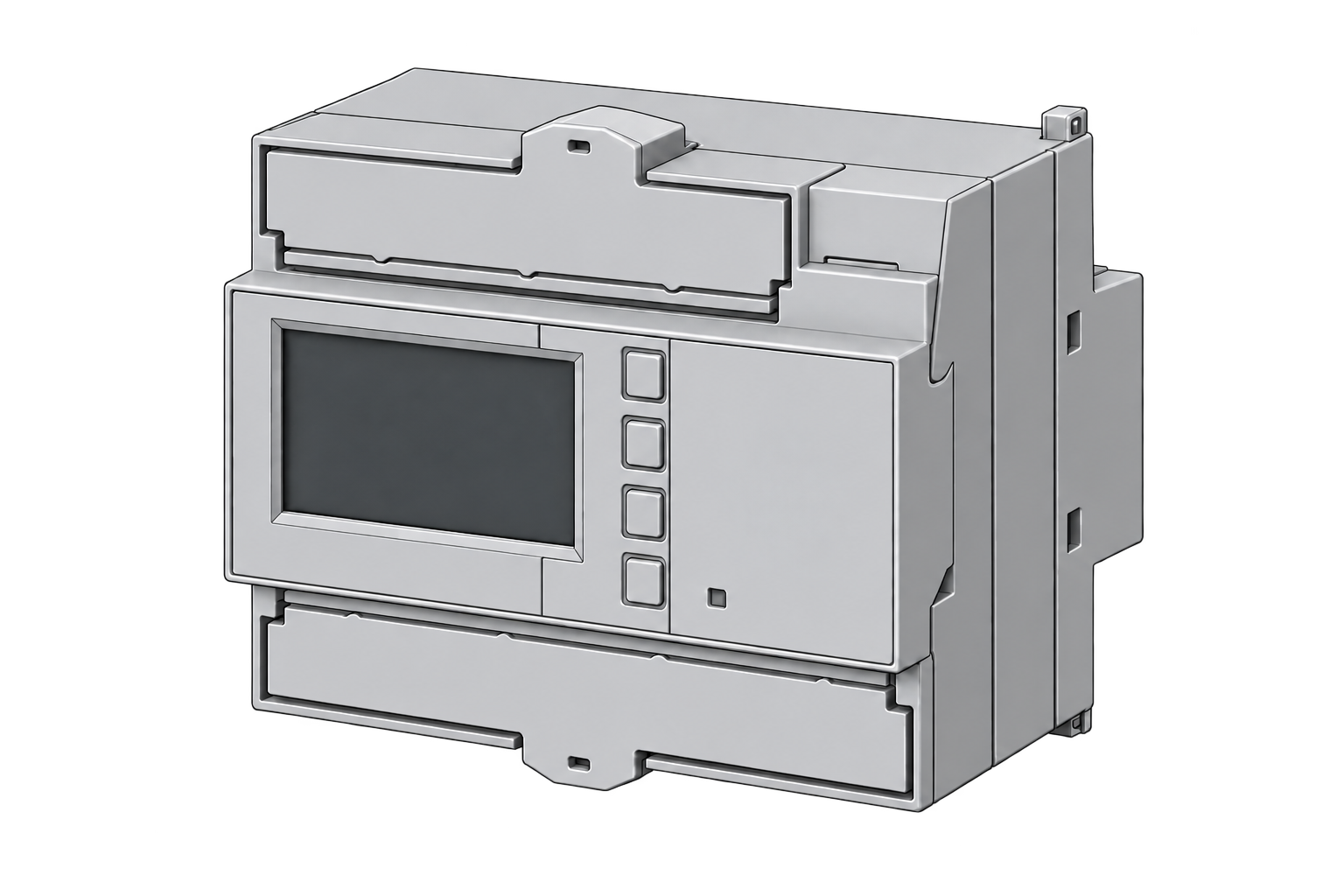 CAD-style illustration of a Siemens SENTRON PAC2200 DIN-rail power meter