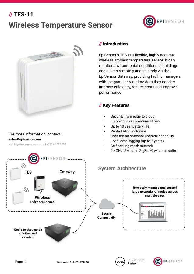 TES-1X Temperature Sensor - first page preview