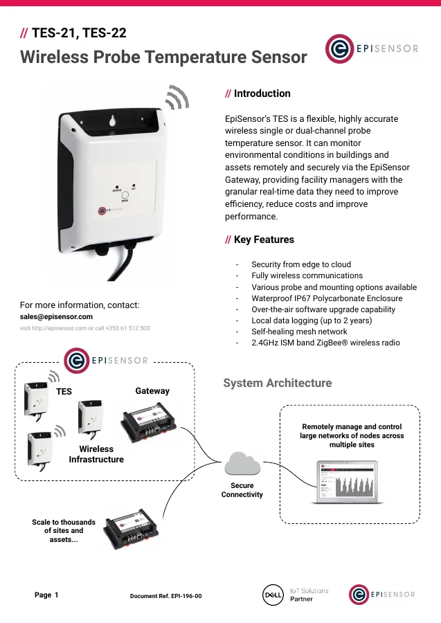 TES-2X Probe Temperature Sensor - first page preview