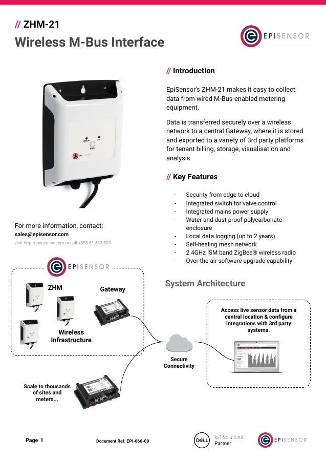 ZHM-21 Wireless M-Bus Interface - first page preview