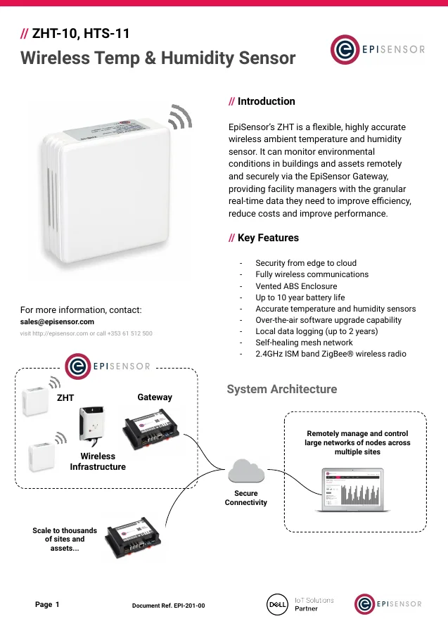 ZHT-1X Temp & Humidity Sensor - first page preview