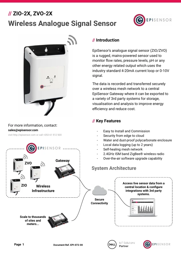 ZIO-2X Analogue Signal Sensor - first page preview