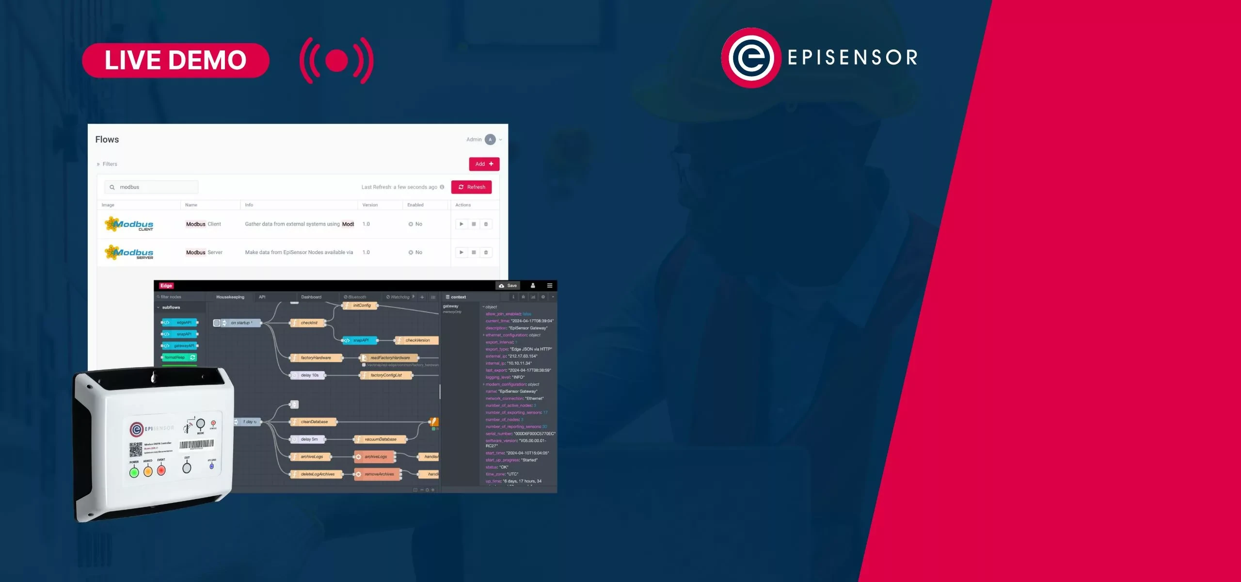 A frame from the April 2024 webinar, showing the Edge flow editor on screen.