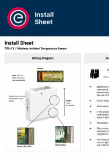 Install Sheet EpiSensor TES 1X