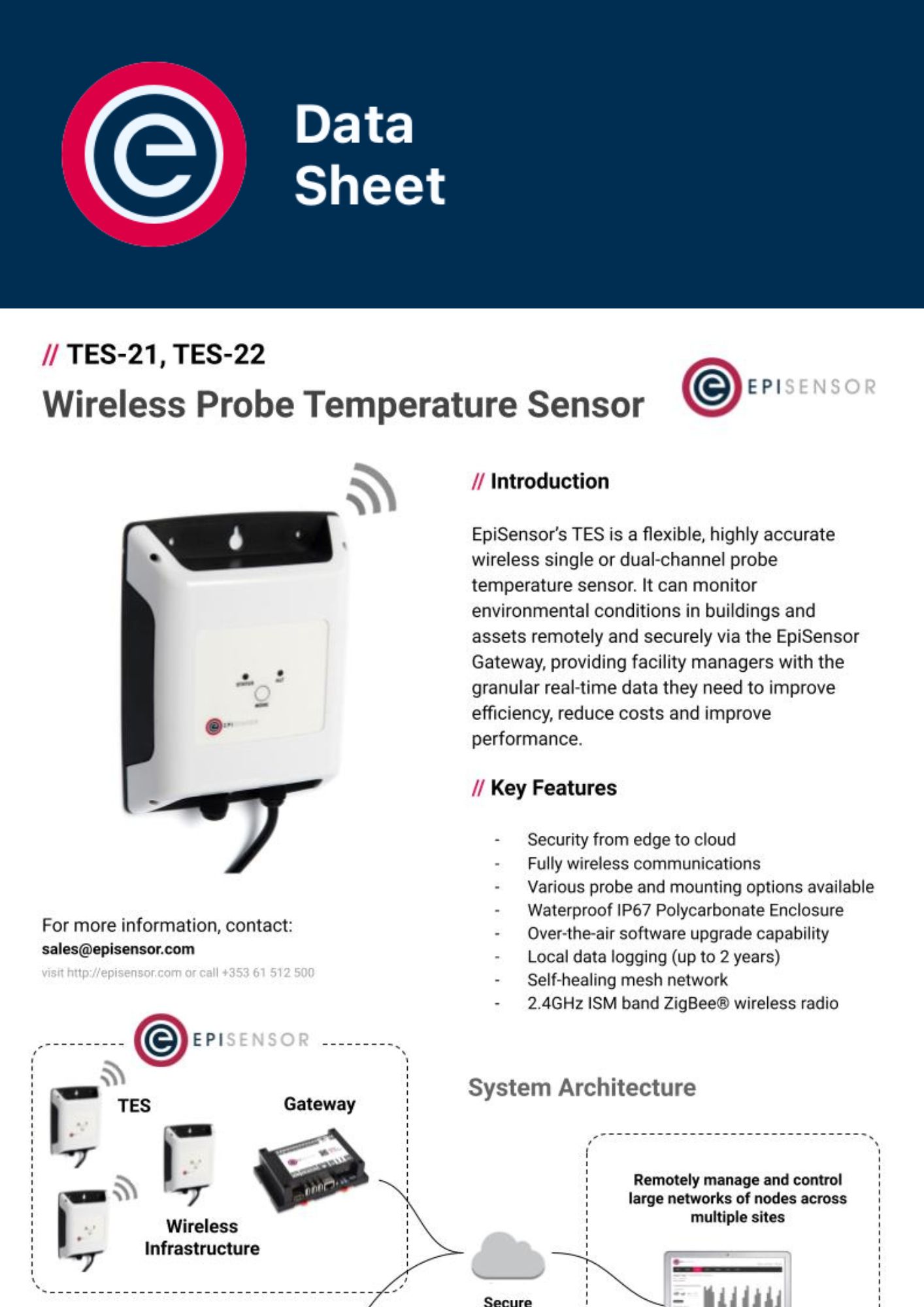 Datasheet - TES-2X (EPI-196-00) Datasheet - TES-2X (EPI-196-00)