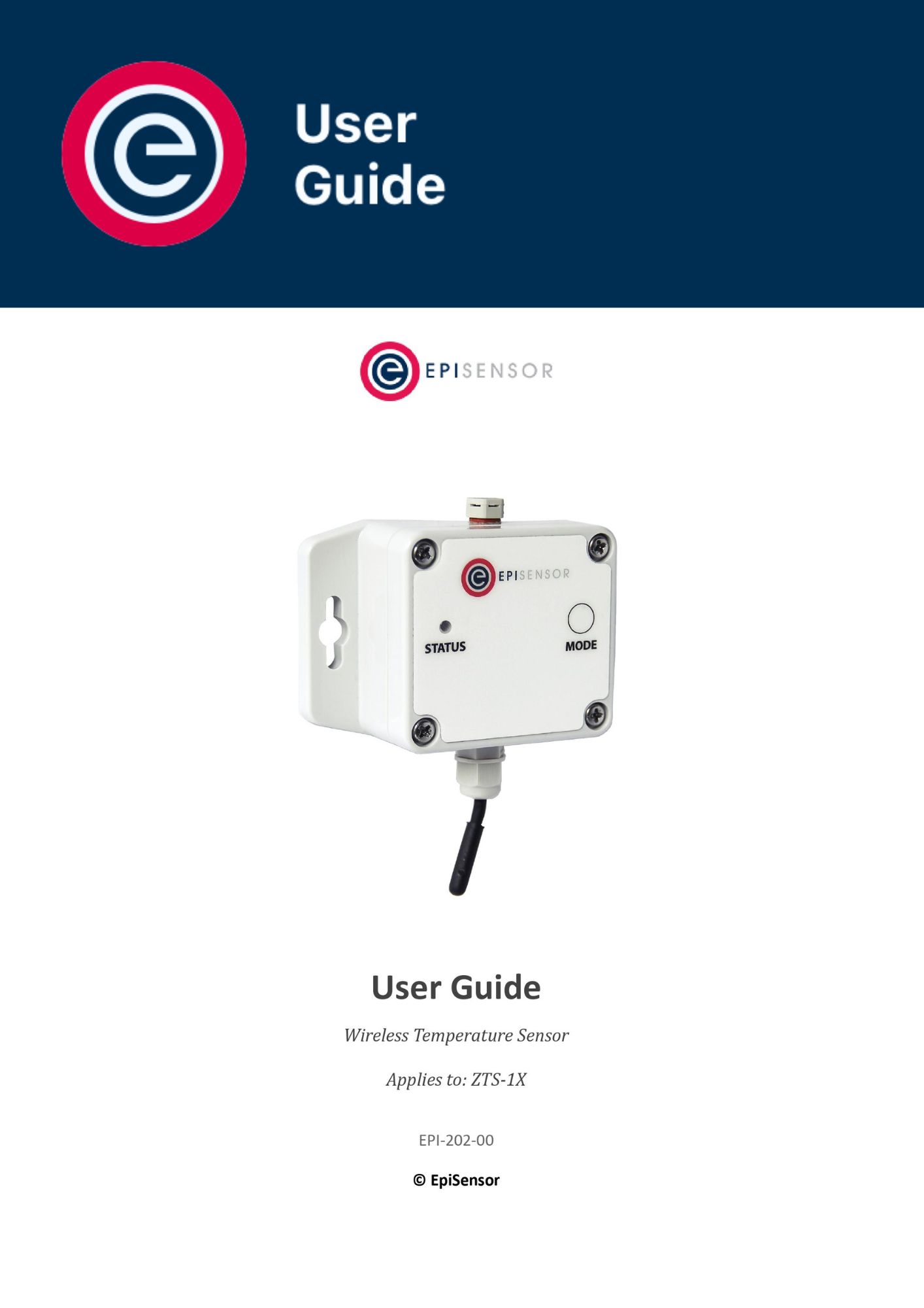 User Guide EpiSensor ZTS 1x User Guide EpiSensor ZTS 1x