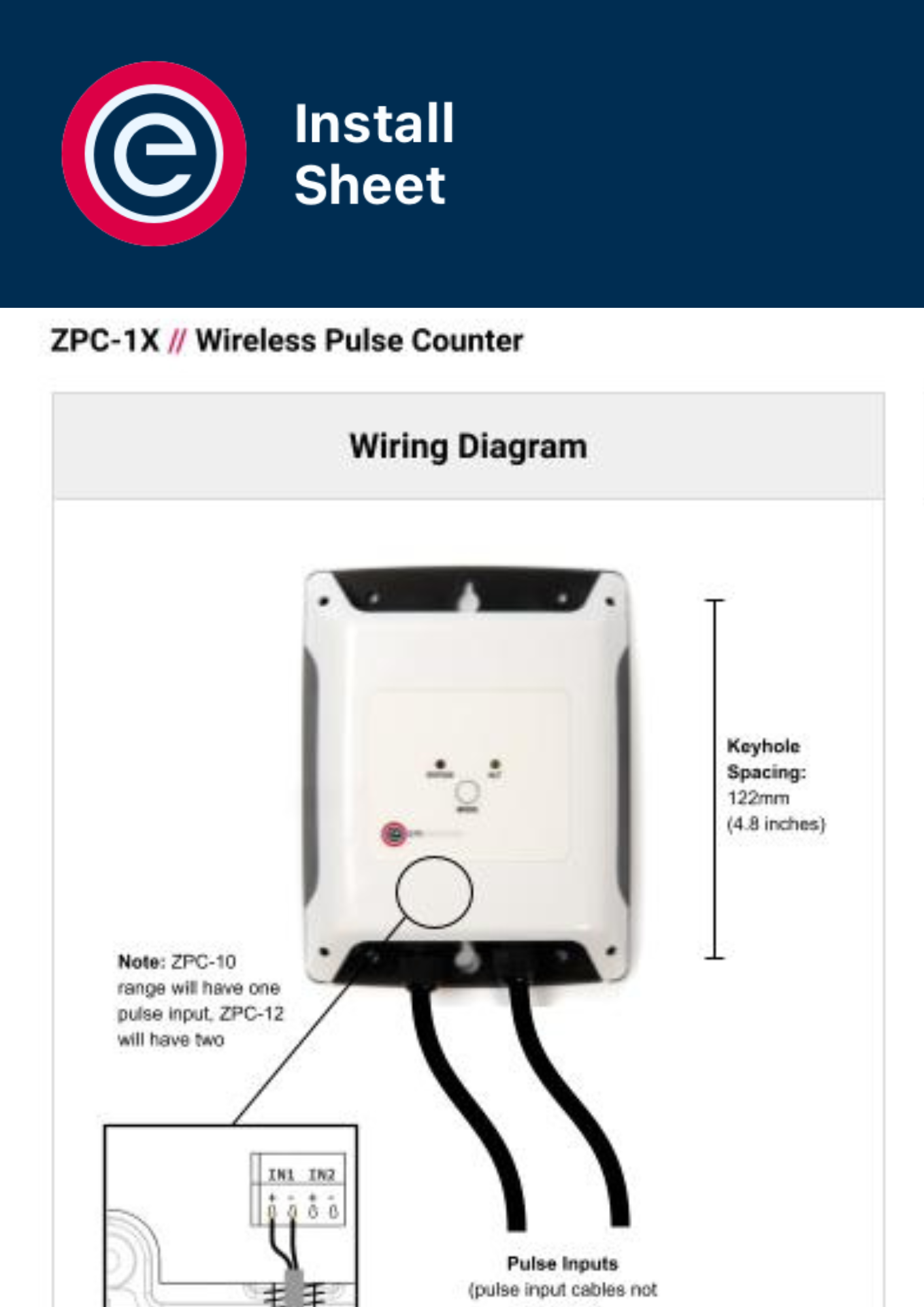 Install Sheet Wireless Digital Signal Sensor ZPC-1X Install Sheet Wireless Digital Signal Sensor ZPC-1X