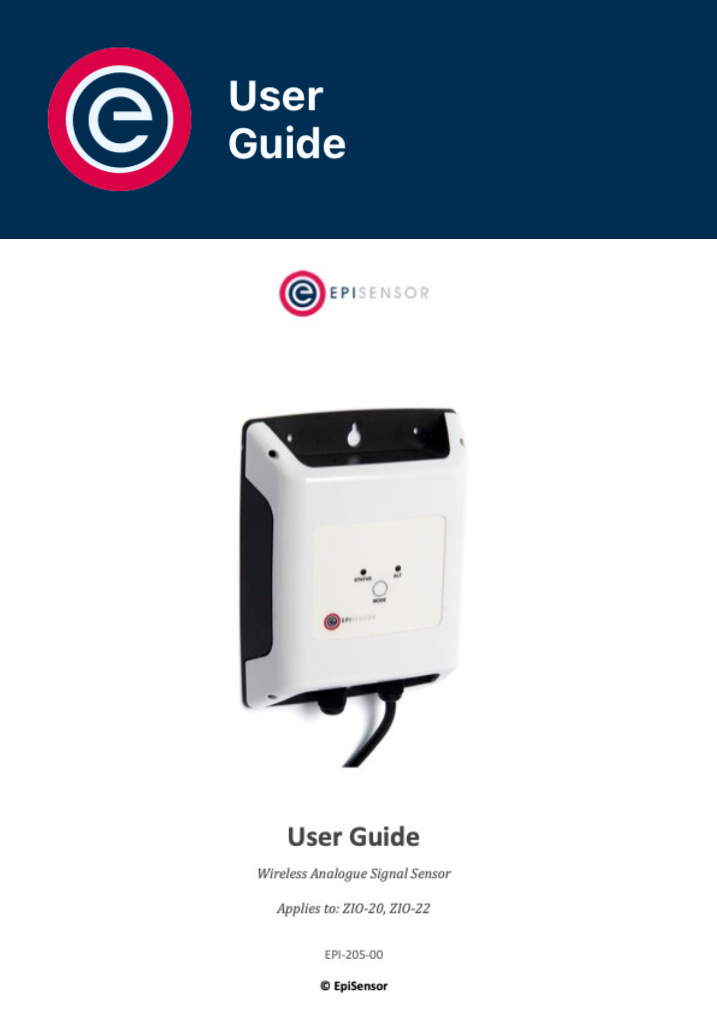 User Guide Wireless Analogue Signal Sensor ZIO-2x User Guide Wireless Analogue Signal Sensor ZIO-2x