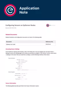 Configuring Sensors on EpiSensor Nodes (EPI-174-00)