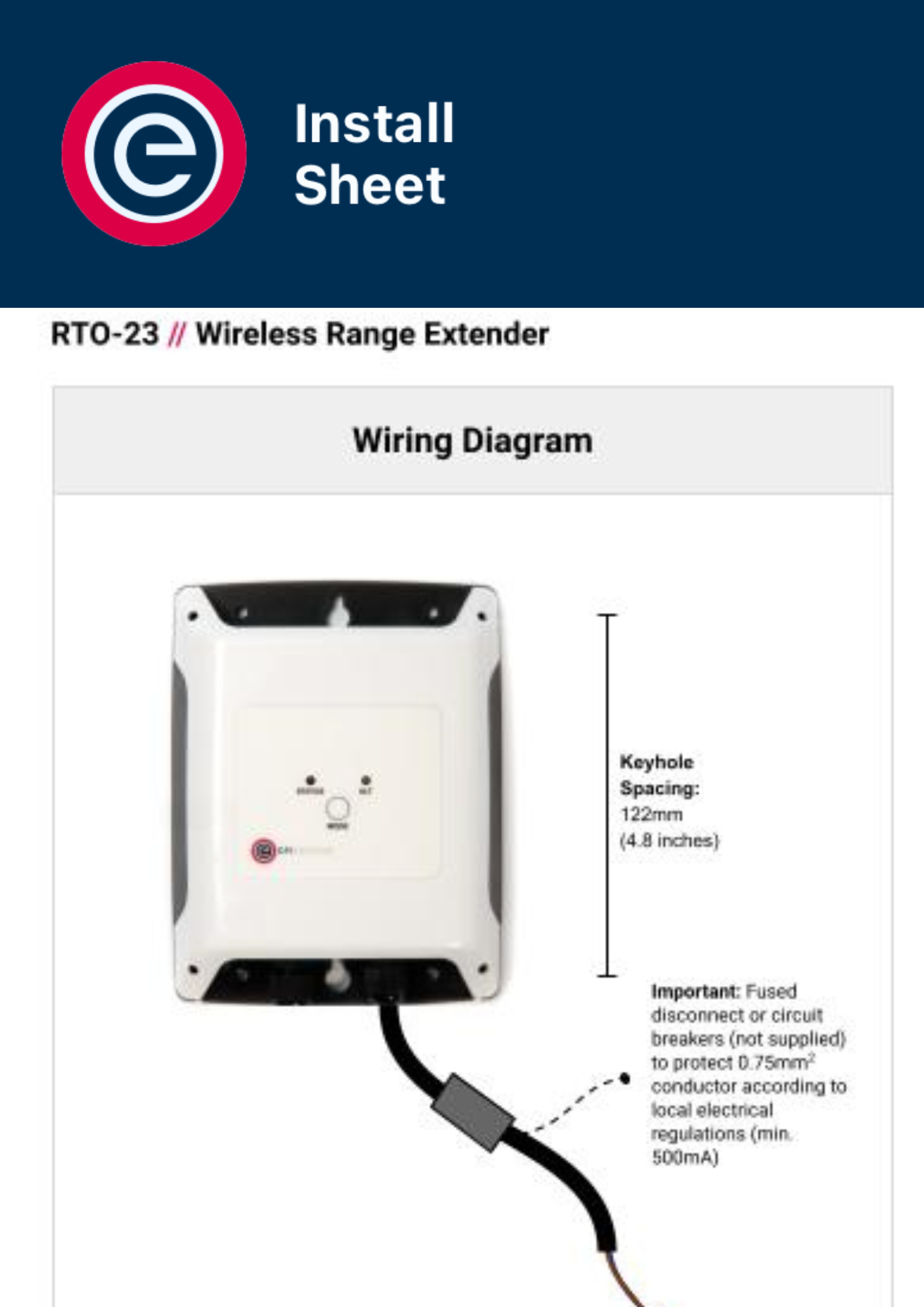 Install Sheet Wireless Range Extender RTO-23 Install Sheet Wireless Range Extender RTO-23
