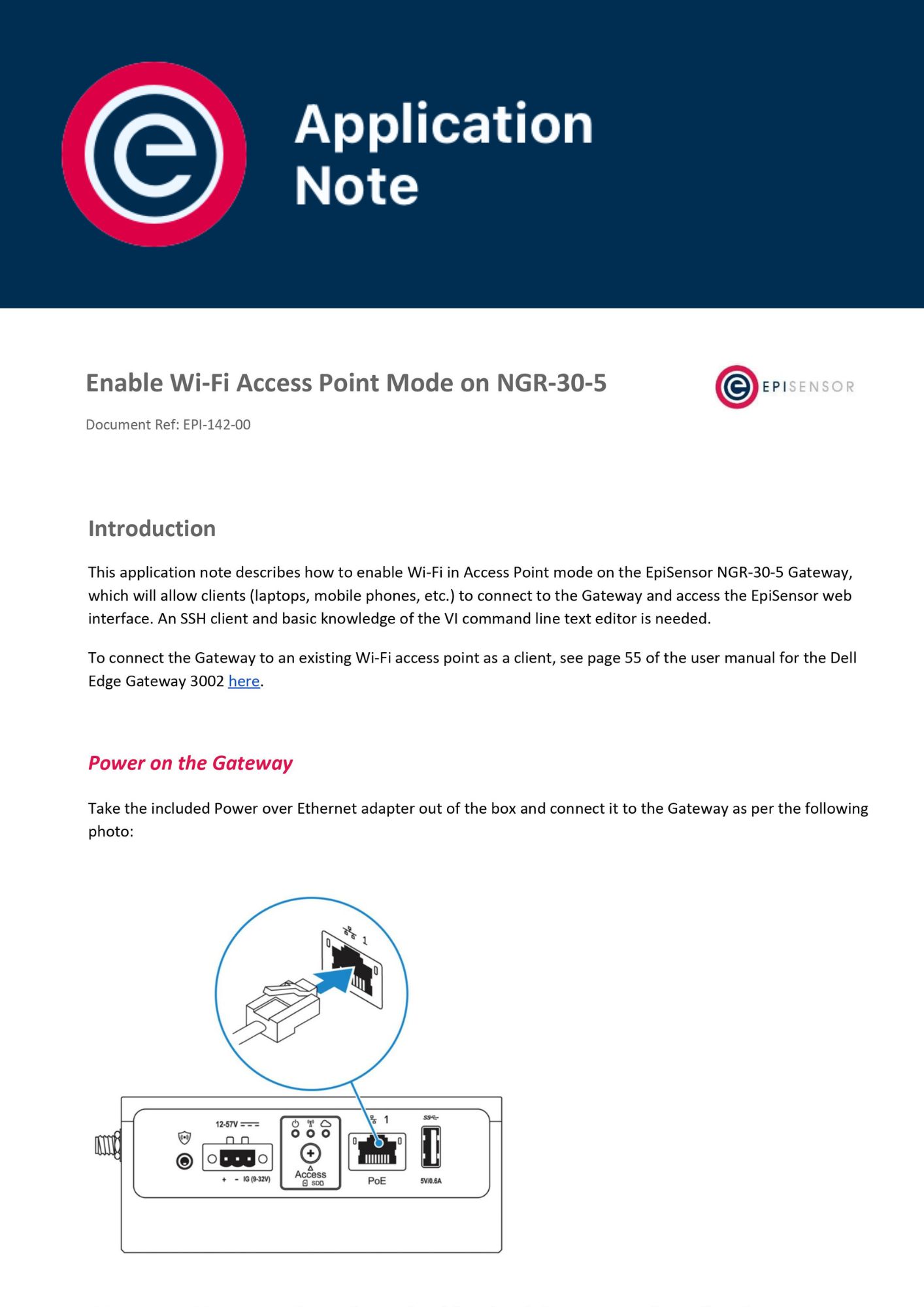 Application Note Enable Wi Fi Access Point Mode on NGR-30-5 Application Note Enable Wi Fi Access Point Mode on NGR-30-5