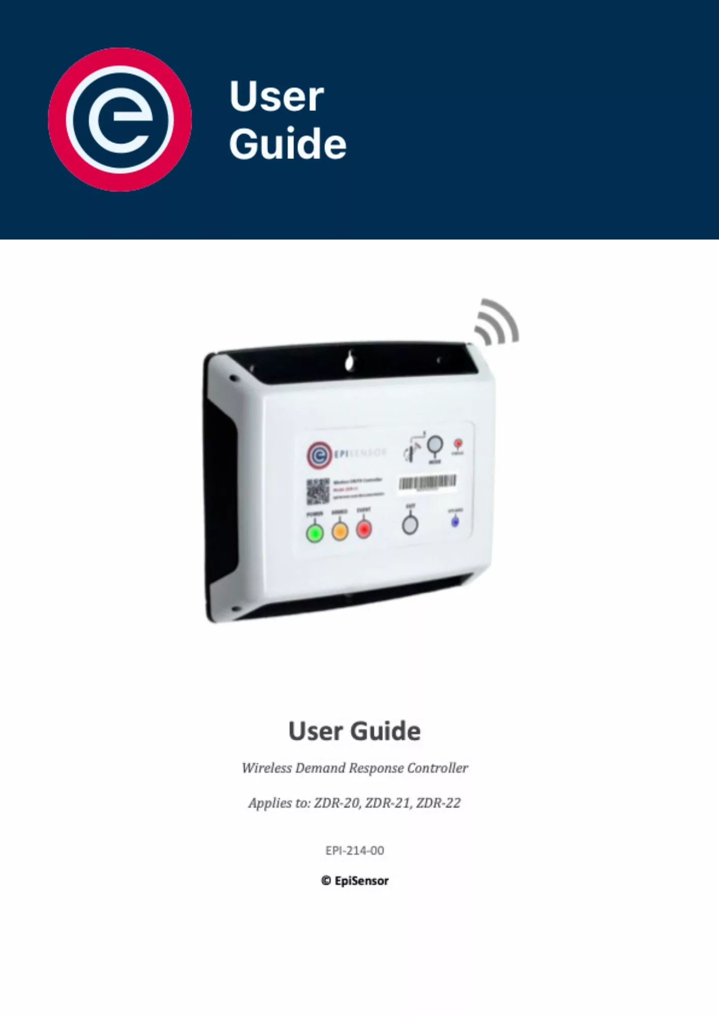 User Guide - ZDR-2X (EPI-214-00) User Guide - ZDR-2X (EPI-214-00)