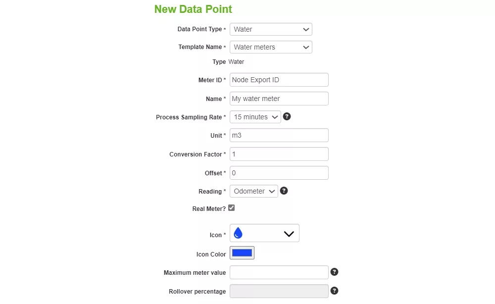 EnergyCAP Water Data Point Example