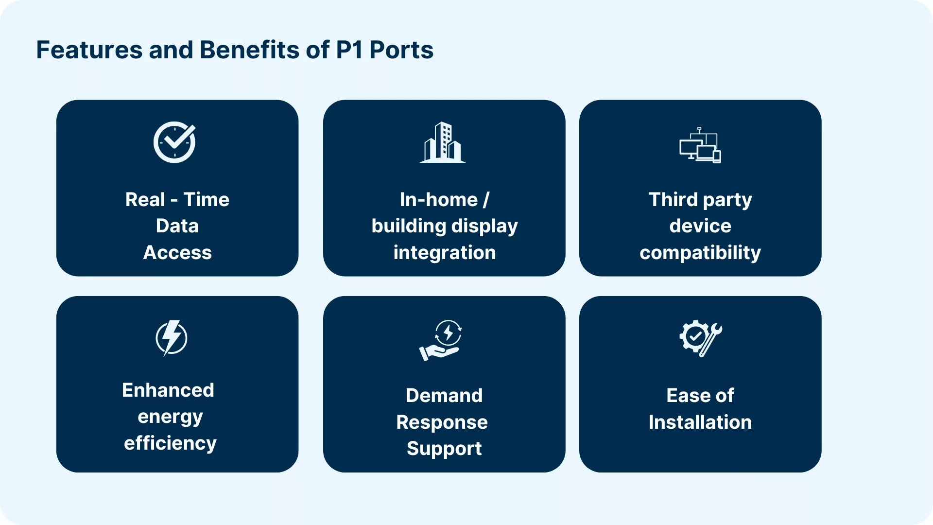 Features and benefits of P1 ports