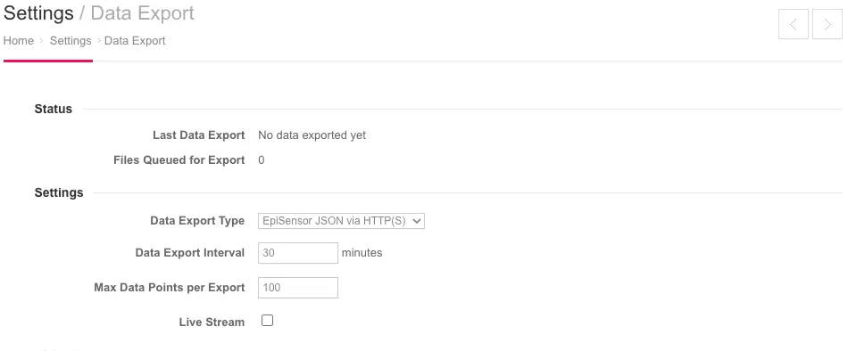 HTTPS Export Settings